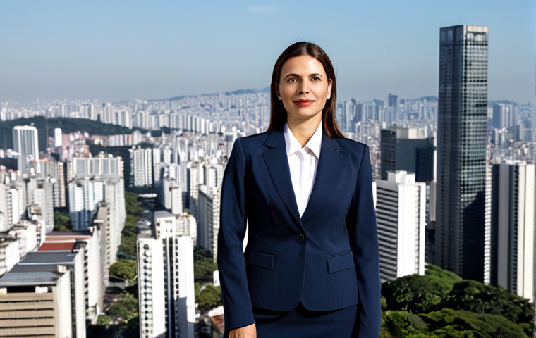 소셜 미디어 광고 효과 측정 방법 - **Professional businesswoman in Sao Paulo:** A professional businesswoman in a modest business suit,...