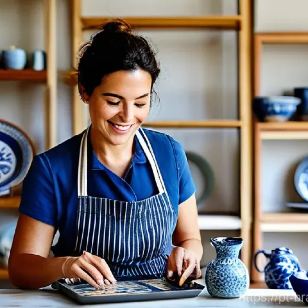 소셜 미디어에서의 브랜드 메시지 전달 기술 - **Prompt 1: Authentic Portuguese Artisan Connecting Online**
"A candid, warm portrait of a Portu...