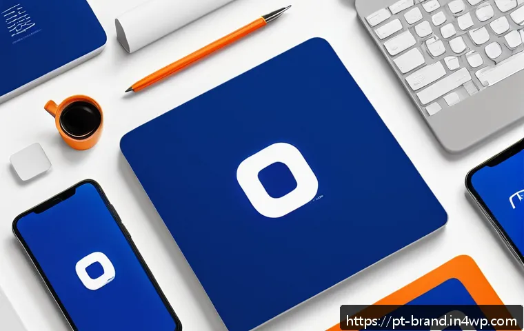 온라인 브랜드 크리에이티브 전략 수립하기 - A vibrant and modern brand identity design workspace featuring a digital tablet displaying a sleek l...