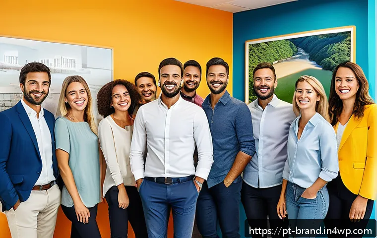브랜드의 경쟁 우위를 위한 차별화 전략 - A vibrant office scene showcasing a diverse team of Brazilian professionals collaborating enthusiast...